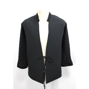 MOLOKO Black Pleated & polka dot Black Jacket Duster Open Back Poland Size XXL